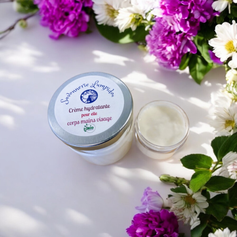 Crème hydratante corps-visage-mains pour Elle