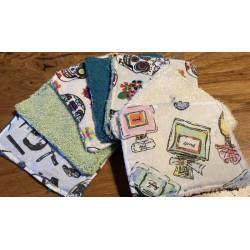 Lot de 7 lingettes démaquillantes en coton de bambou