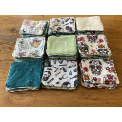 Lot de 7 lingettes démaquillantes en coton de bambou